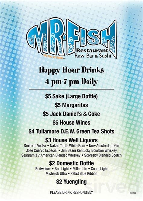 Mr Fish Seafood Restaurant Menu In Myrtle Beach South Carolina