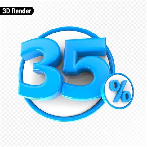 Premium Psd 3d Render Percentage Number 35