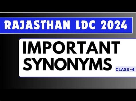 Rajasthan Ldc English Classes Vocabulary Synonyms Youtube