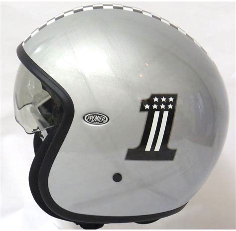 Casque De Moto Jet Premier Vintage En Fibre Avec Visi Re Int Gr E Ck