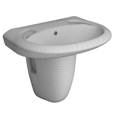 Pedestal Half Round Wash Basin 3d Model Modeled In 3ds Max 3d Model