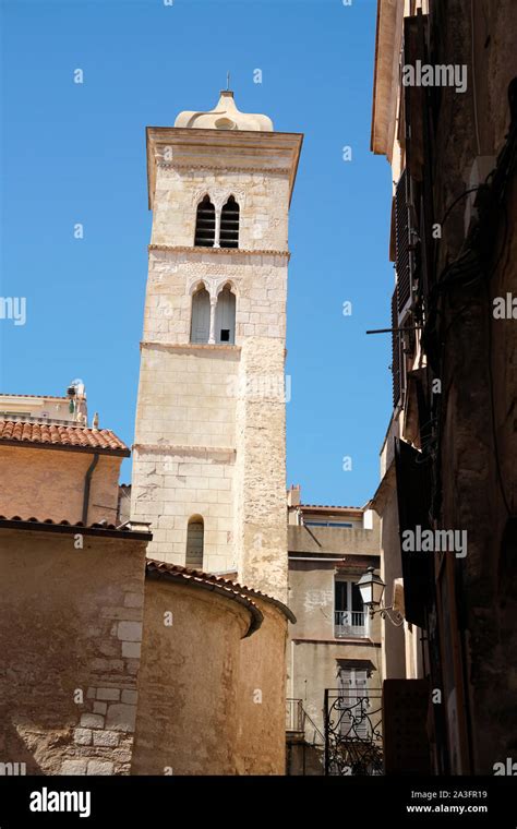 Eglise Sainte Marie Majeure In Bonifacio Old Town And Citadel On The