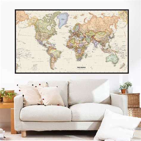 Grande Carte Du Monde Vintage Xxl Worldinmaps