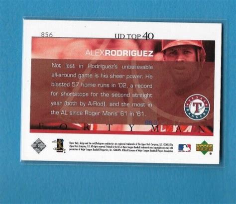 Upper Deck Man Texas Rangers Alex Rodriguez Card Ebay