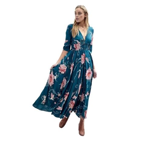 Jaase Dresses Jaase Womens Indiana Absynthe Green Floral Print Maxi