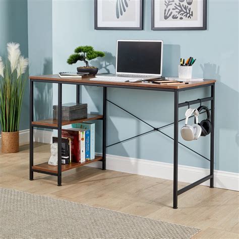 stanton computer desk  adjustable storage shelves big furniture