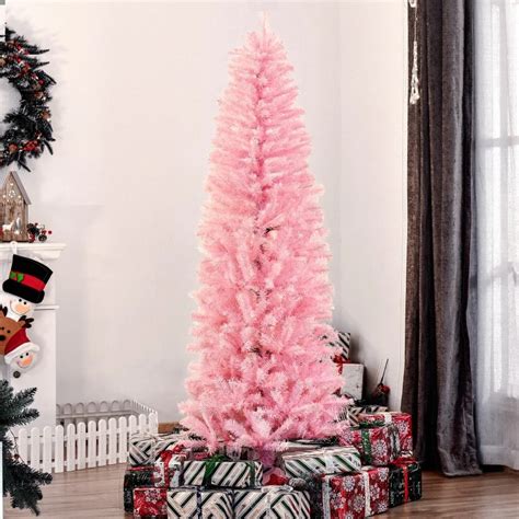 Homcom Ft Pop Up Artificial Christmas Tree Holiday Xmas Holiday Pencil