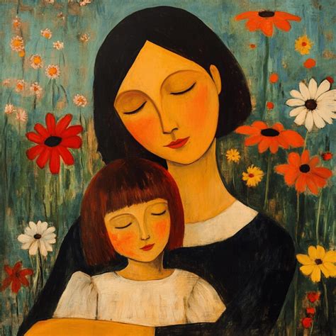mother  child portrait digital images art prints emotional wall