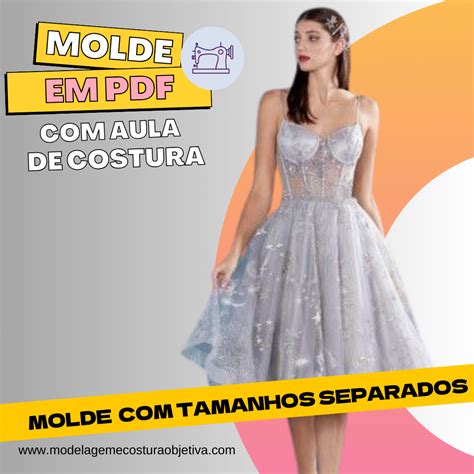 Molde Em Pdf Vestido GodÊ Com Corpinho Estilo Corset Com Aula De