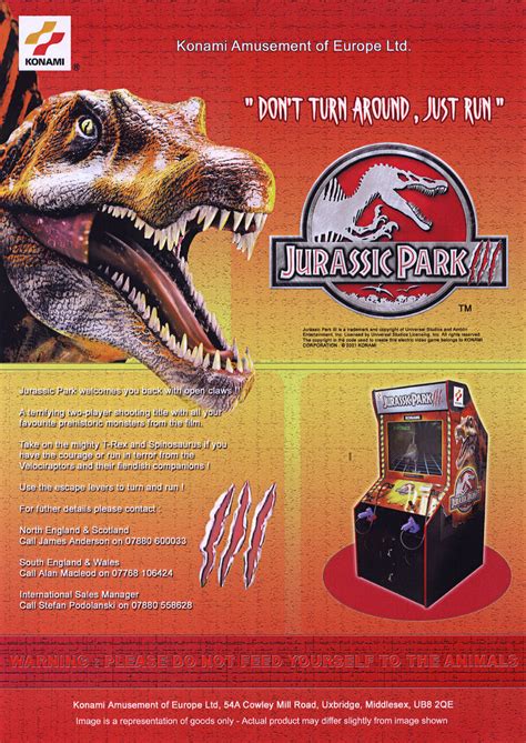 The Arcade Flyer Archive Video Game Flyers Jurassic Park Iii Konami