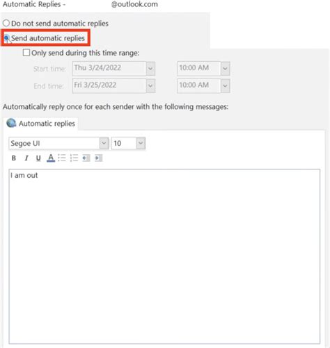 How To Set Up Outlook Automatic Reply Myexcelonline