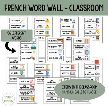 French Word Wall Mur Des Mots Classroom Items Dans La Salle De Classe