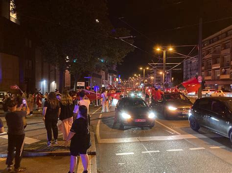 Türkei Fans feiern Einzug ins Achtelfinale in Heilbronn Polizei zieht