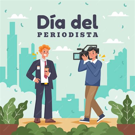 Premium Vector | Flat illustration for dia del periodista celebration