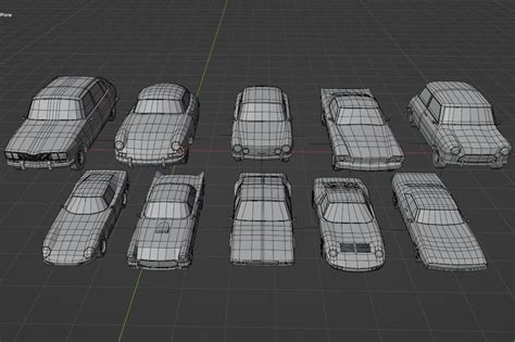 3d Model Lowpoly Vintage Cars Pack 1960s Vr Ar Low Poly Cgtrader