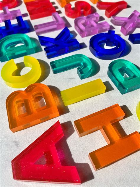 Rainbow Bright Resin Letters And Numbers ABCs Gifts For Etsy