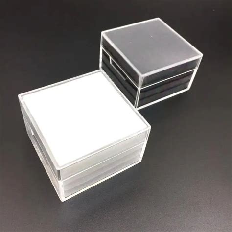 Nueva negro blanco caja de presentación de acrílico claro cajas