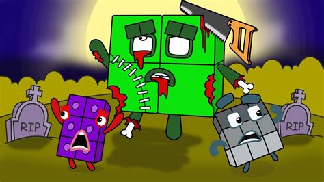 Oh No Nb 6 And 9 S Chased By Zombies In An Old Graveyard Numberblocks Fanmade Coloring Story