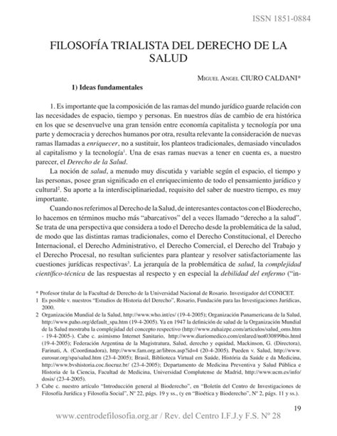 Filosof A Trialista Del Derecho De La Salud