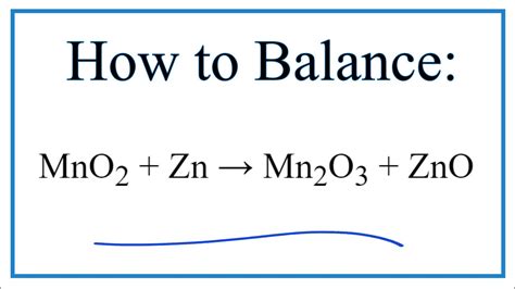 How To Balance Mno Zn Mn O Zno Youtube