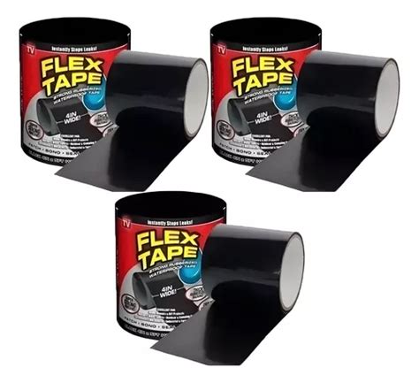 Pack De 3 Cintas Flex Tape Resistente Para Fugas Fuerte Cuotas Sin