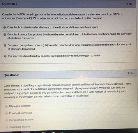 Solved Complex l or NADH dehydrogenase in the inner | Chegg.com