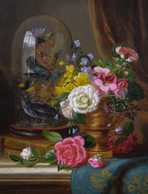 John Wainwright Still Life Of Flowers And Birds Benton Fine Art