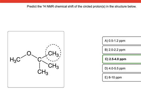 Answered H3c Predict The ¹h Nmr Chemical Shift Bartleby