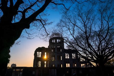 Premium Photo Silhouette Shot Of The Atomic Bomb Dome In Hiroshima