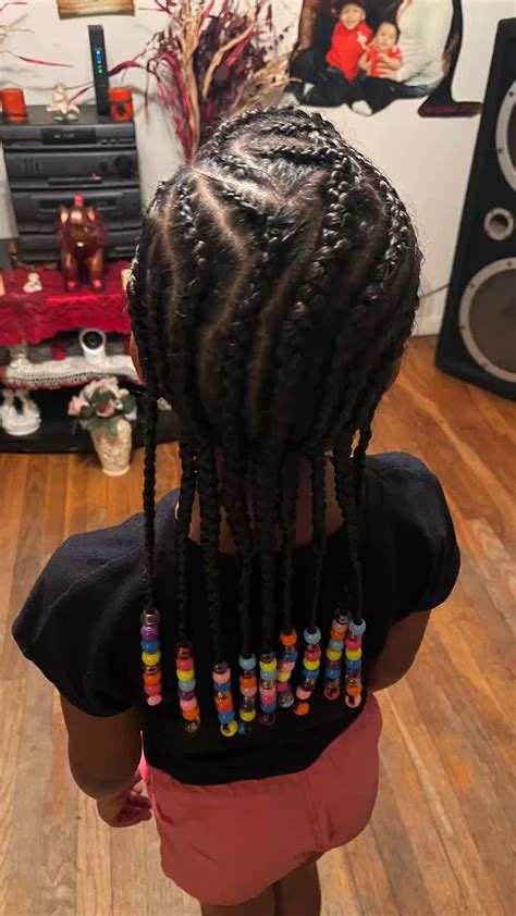 Freestyle cornrows with beads done on my daughter by me ️ | Cornrows with beads, Hair styles, Style