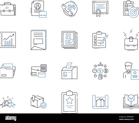 Document Flow Outline Icons Collection Document Flow Management