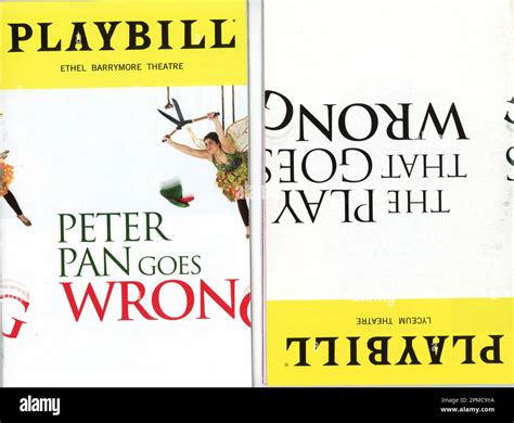 "Peter Pan Goes Wrong" and "The Play That Goes Wrong" Broadway Theatre Playbills, NYC 2023 Stock ...