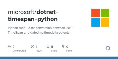 GitHub Microsoft Dotnet Timespan Python Python Module For Conversion