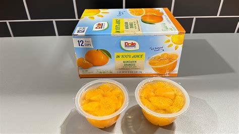 Dole Mandarin Orange Cups In 100 Juice 12 Pack YouTube