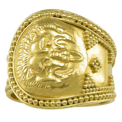 Lalaounis A Gold Ring In The Ancient Greek Manner Of 500 BC Signet