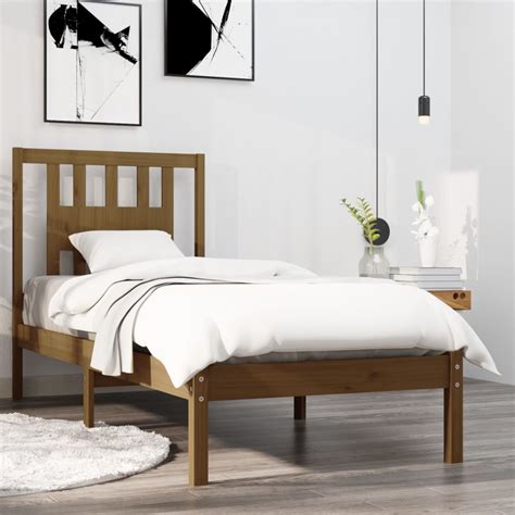 Buy Bed Frame Honey Brown Solid Wood X Cm Ft Small Single At