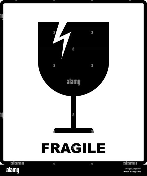 Breakable Or Fragile Material Packaging Symbol Vector Illustration