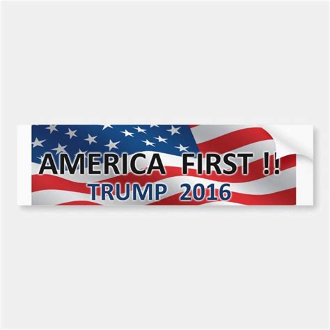 America First Trump 2016 Bumper Sticker Zazzle