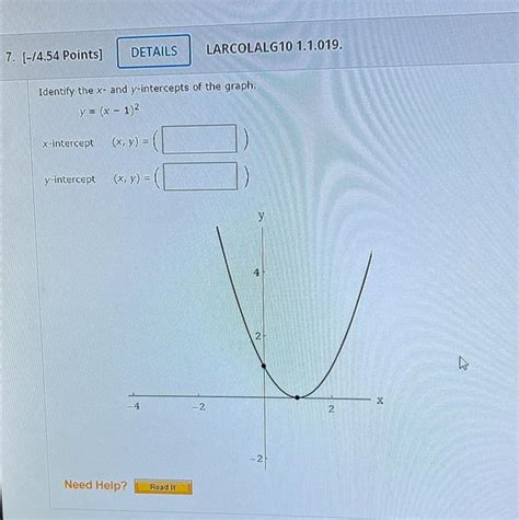 Solved Identify the x-and y-intercepts of the graph. | Chegg.com