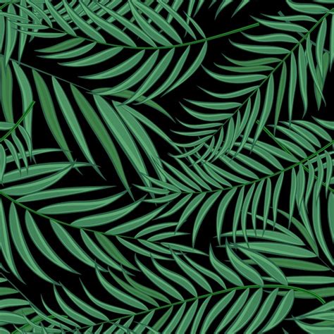 Beautifil Palm Tree Leaf Silhouette Seamless Pattern Vecteur Premium