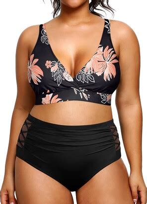 Yonique Womens Plus Size Bikini High Waisted Swimsuits Two Piece