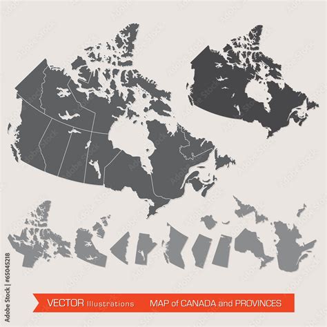 Vector map of canada and provinces Stock Illustration | Adobe Stock