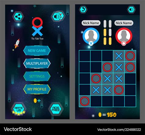 Tic Tac Toe Game Screen Royalty Free Vector Image