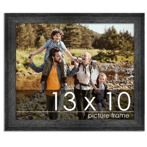 13x10 Distressedaged Black Complete Wood Picture Frame With Uv Acrylic