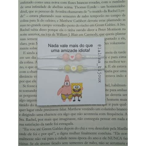 Pulseira Da Amizade Casal Tema Bob Esponja E Patrick Shopee Brasil