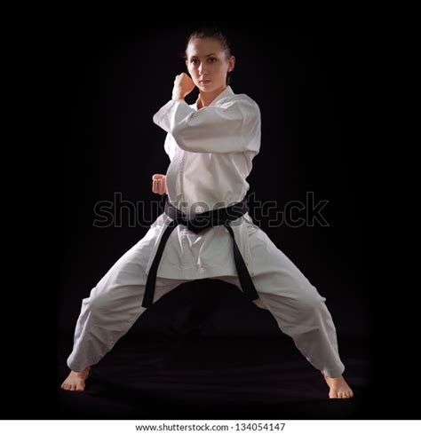 Karate Girl Black Belt Posing Champion Stock Photo 134054147 Shutterstock