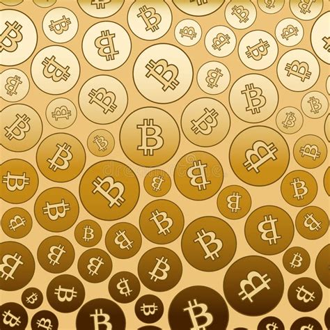 Fondo Con Los Bitcoins Pendiente Del Oro Del Vector Ilustración del