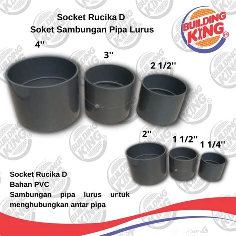 RUCIKA SOCKET D 3 Fitting SOK Sock Sambungan Pipa PVC 3 Inchi