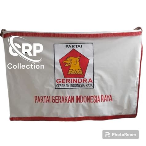 Jual BENDERA PATAKA PARTAI GERINDRA FUL BORDIR Bahan Bludru Custom 3