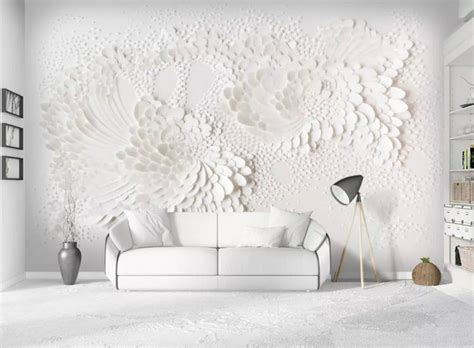 Floral Wallpaper 3d Embossed Look Flower Wall Mural Blossom Etsy Mural Wallpaper Room